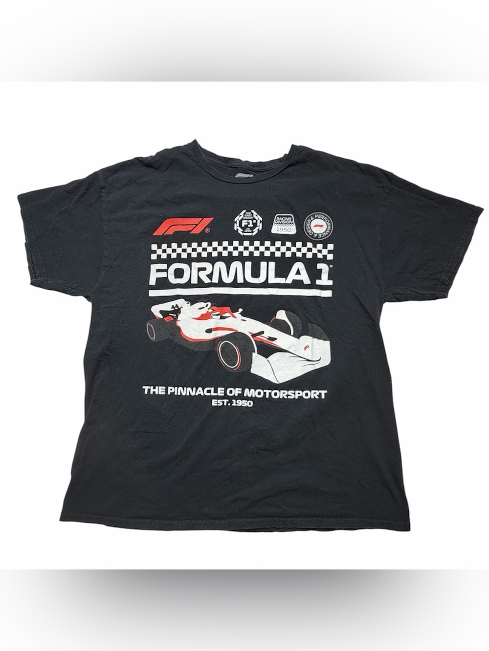 Formula 1 F1 Racing Graphic T-Shirt Mens Cotton Black Hybrid Apparel Size XL